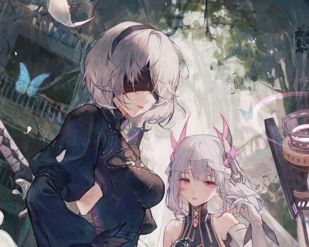 コラボ パニグレ Nier Automata コラボへのお祝いイラスト ハシモッコリ ゲームブログ